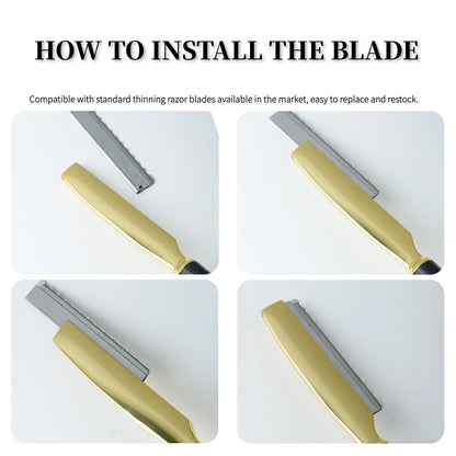 Thinning Razor Wooden Handle Straight Salon Hairdressing Razor Manual Razor Stick Hair Cutter Barber Hair Cutting Knife Thinner