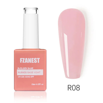 FZANEST 5 in 1 Multifunctional Rubber Base Gel Rubber Builder Base Nail Gel Nude Color Extension Nail Strengthen Gel Nails