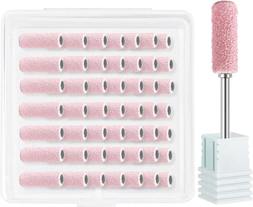 Pink 3MM Sanding Bands 50 Pcs With Mandrel Bit Se 180 Fine Grit Small Nail Files Sanding Band for Acrylic Nails Gel Manicure