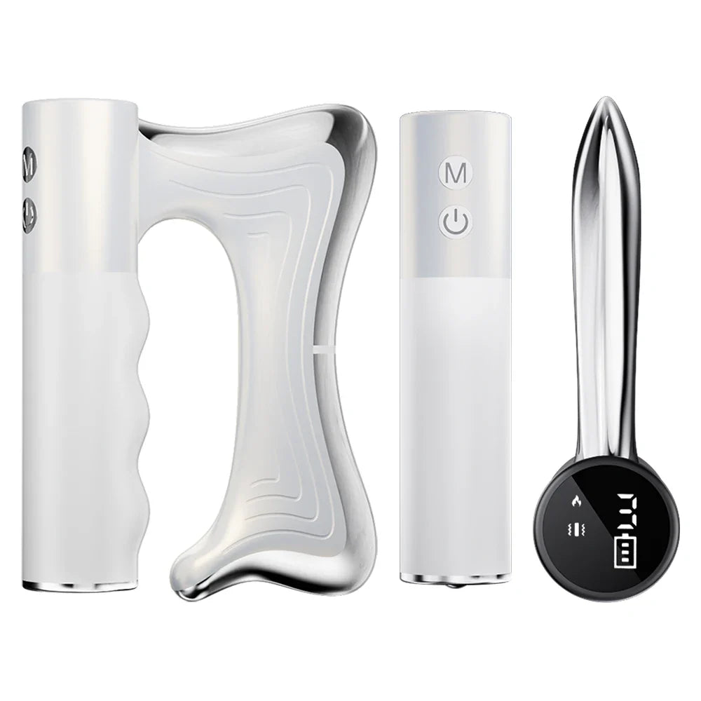 Fitness Muscle Scraping Massager Electric Fascia Knife Vibration Gua Sha Scraper Back Leg Body Relaxation Stainless Steel
