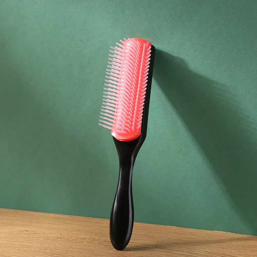 Women Hair Comb 9-Rows Detangler Scalp Massager Comb Curly Hair Brush For Denman Brush Straight Curly Wet Hairbrush Styling Tool
