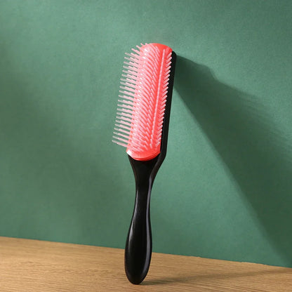 Women Hair Comb 9-Rows Detangler Scalp Massager Comb Curly Hair Brush For Denman Brush Straight Curly Wet Hairbrush Styling Tool