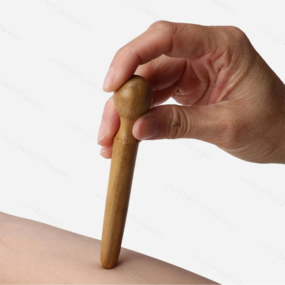 Natural Wooden Acupoint Stick Dial Stick Meridian Pen Massage Stick Body Meridian Stress Relief Foot Sole Acupoint Massage Tools
