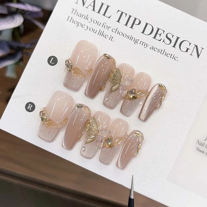 10Pcs French Handmade Press on Nails Candy Color Fake Nails Wearable Stick-on Nails False Nail Uñas Postizas Накладные Ногти 네일팁
