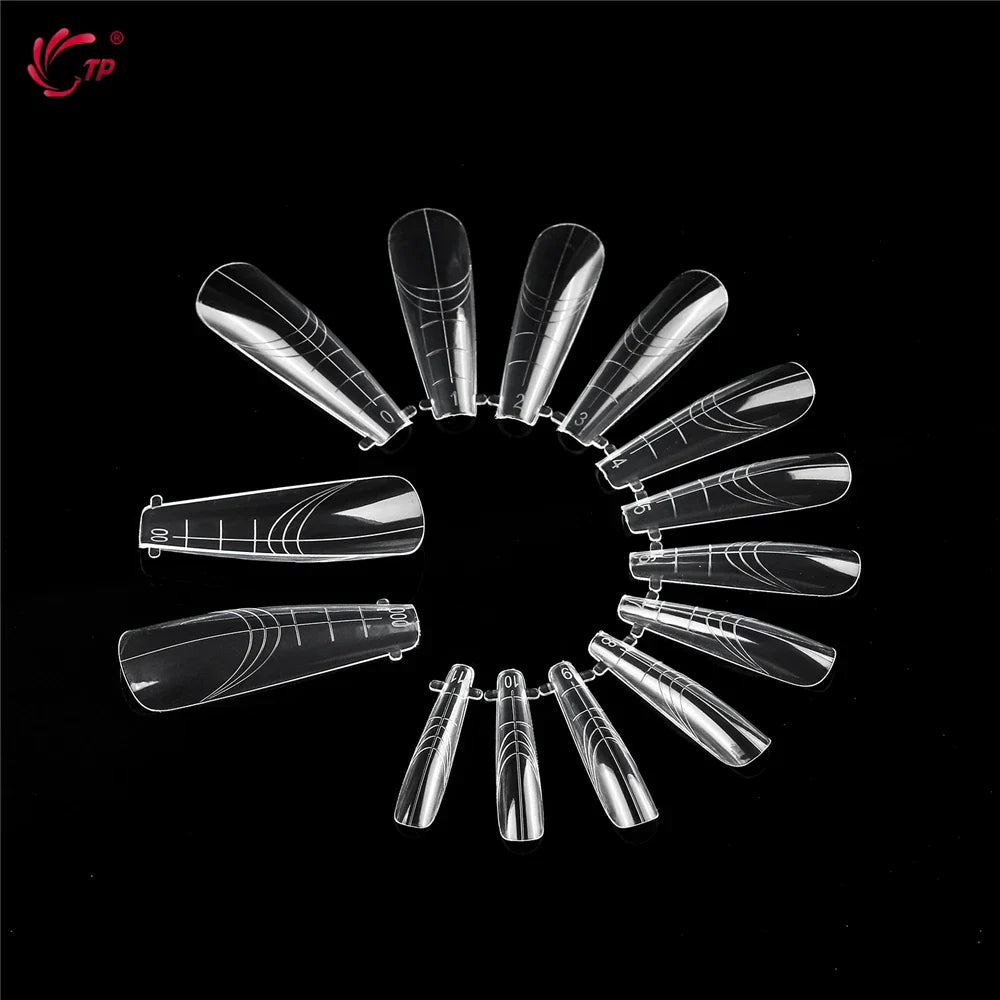 TP 140pcs/box New Nail Dual Forms Acrylic Nails Top Forms for Extension Quick Building UV Gel Molds Full Cover Nail Upper Forms