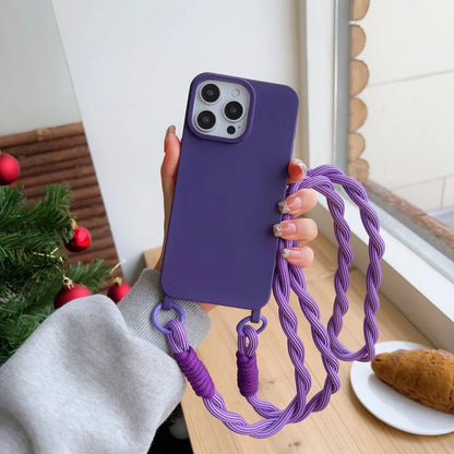 Shockproof Candy Lanyard Case For iPhone 17 Pro Max 14 12 11 13 15 16 Plus Air Crossbody Neck Cord Rope Strap Soft TPU Cover