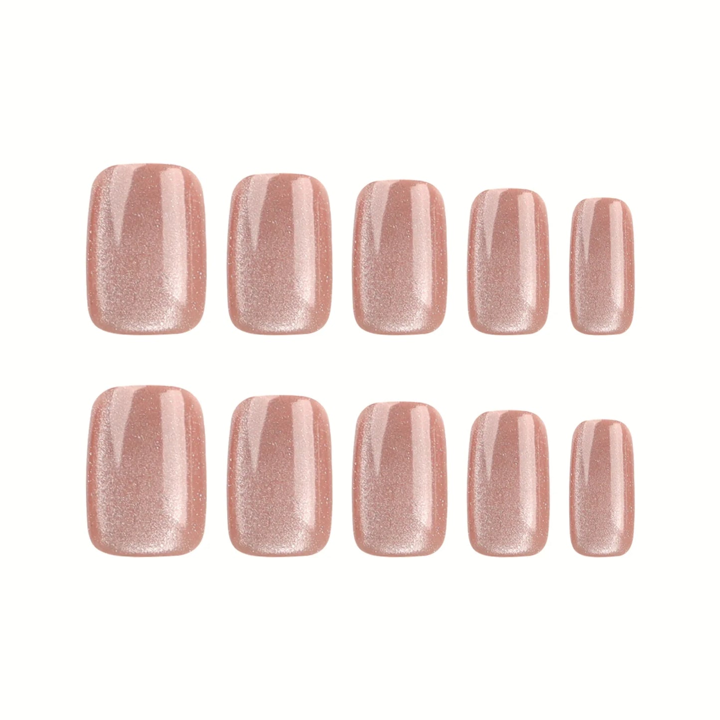 24pcs/set cat eyes fake nails for women girls red brown green blue grey sparkling short tips faux ongles press on false nail
