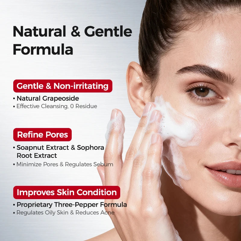 Amino Acid Korean Facial Cleanser with Salicylic Acid – Deep Cleansing, Oil Balance, Help with Pore Tighten, Acne & Blackheads