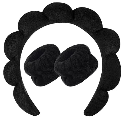 Makeup Headband Set Face Washing Headbands Wristband Tools 3pcs For Women Spa Washing Face Skin Care Hair Bands Tool Accessories