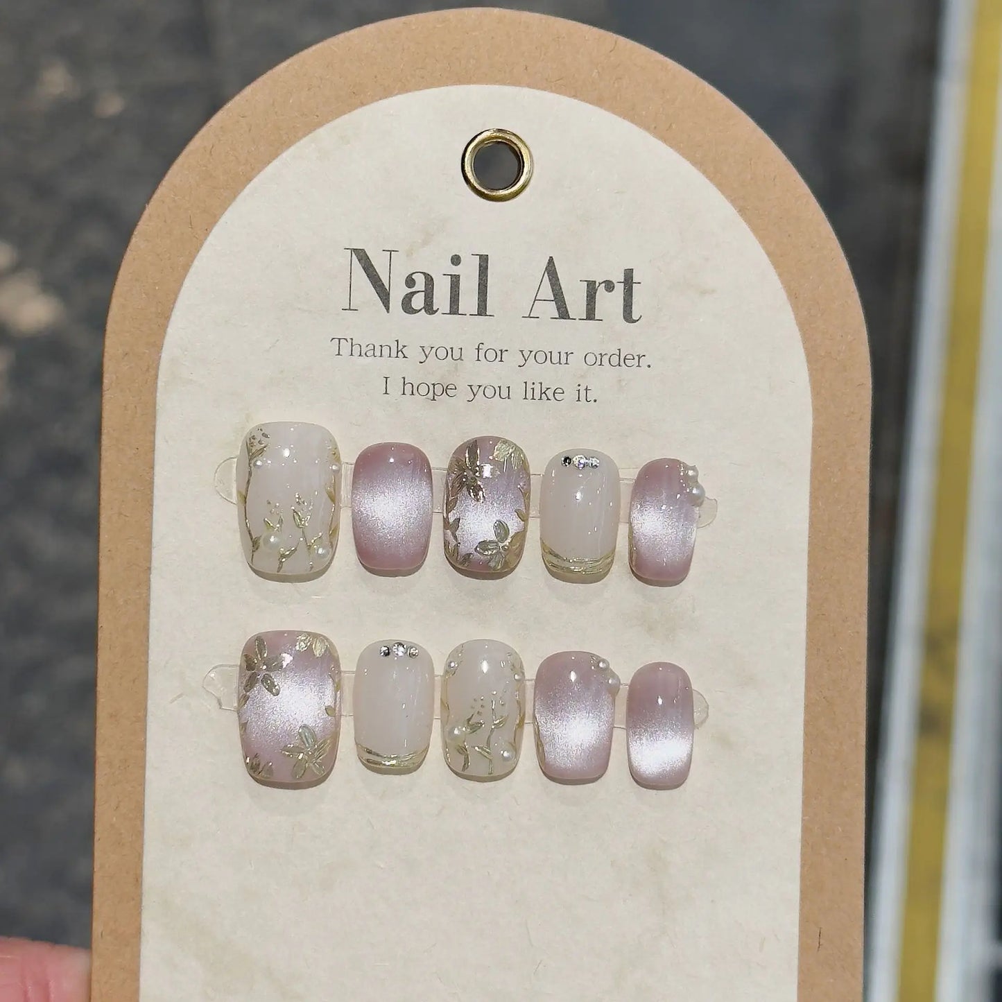 10Pcs French Handmade Press on Nails White Flower Fake Nails Wearable Stick-on Nails Full Cover False Nail Накладные Ногти 네일팁