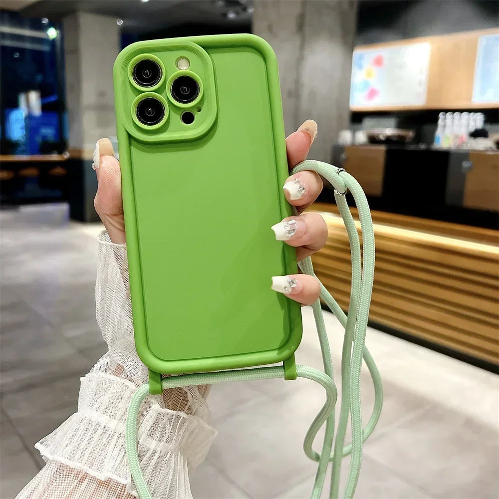 Crossbody Adjustable Lanyard Strap Rope Case For Xiaomi Redmi 14C Note 14 Pro Plus 4G 5G POCO X7Pro Silicone Cover