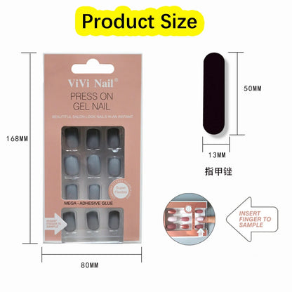 20Styles Solid Color Square Head False Nail Tip Wearable Fake Nails Artificial Nail Tips Full Cover Press On Nails Manicure Tool