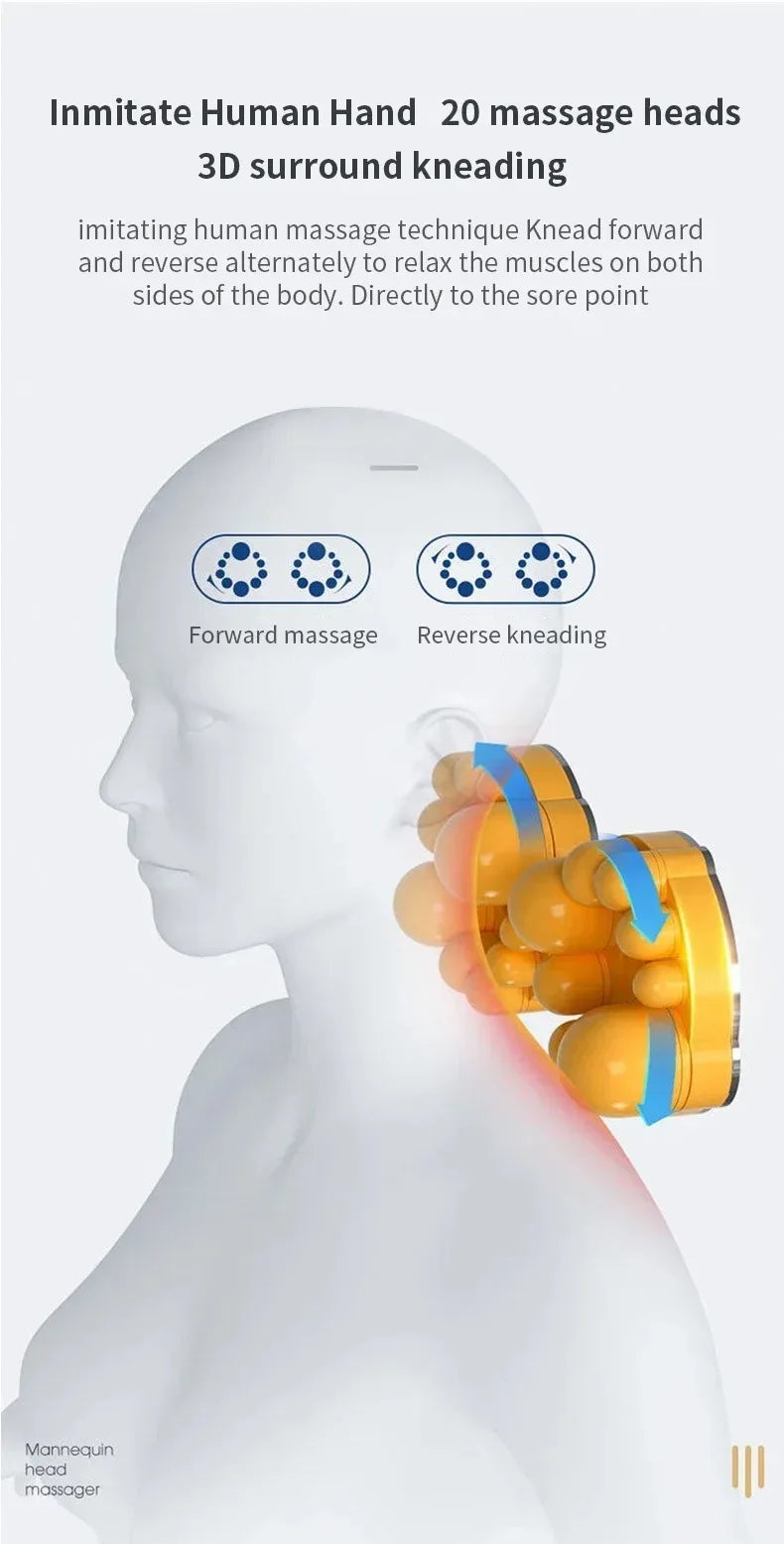 Multifunction Massage Pillow Neck Shoulder Back Electric Healthy Home Car Shiatsu Massager