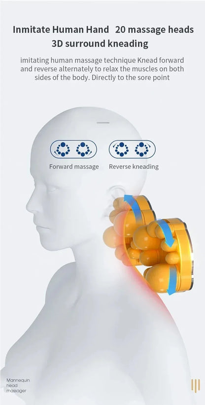 Multifunction Massage Pillow Neck Shoulder Back Electric Healthy Home Car Shiatsu Massager