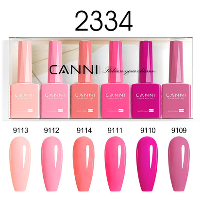 CANNI Nail Gel Polish Set HEMA TPO FREE Jelly Nude Color Rubber Base UV Construction Gel Semi Permanent Soak off UV LED Gel Nail
