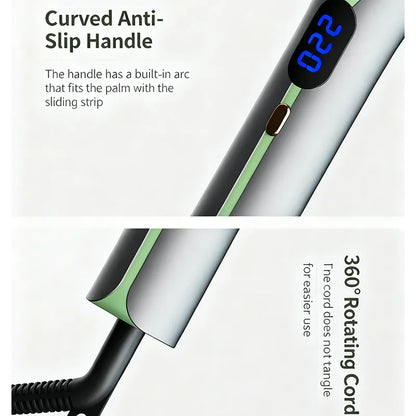 2-in-1 negative ion curling iron straightening comb,Professional temperature-controlled styling brush,anti-scalding heated comb