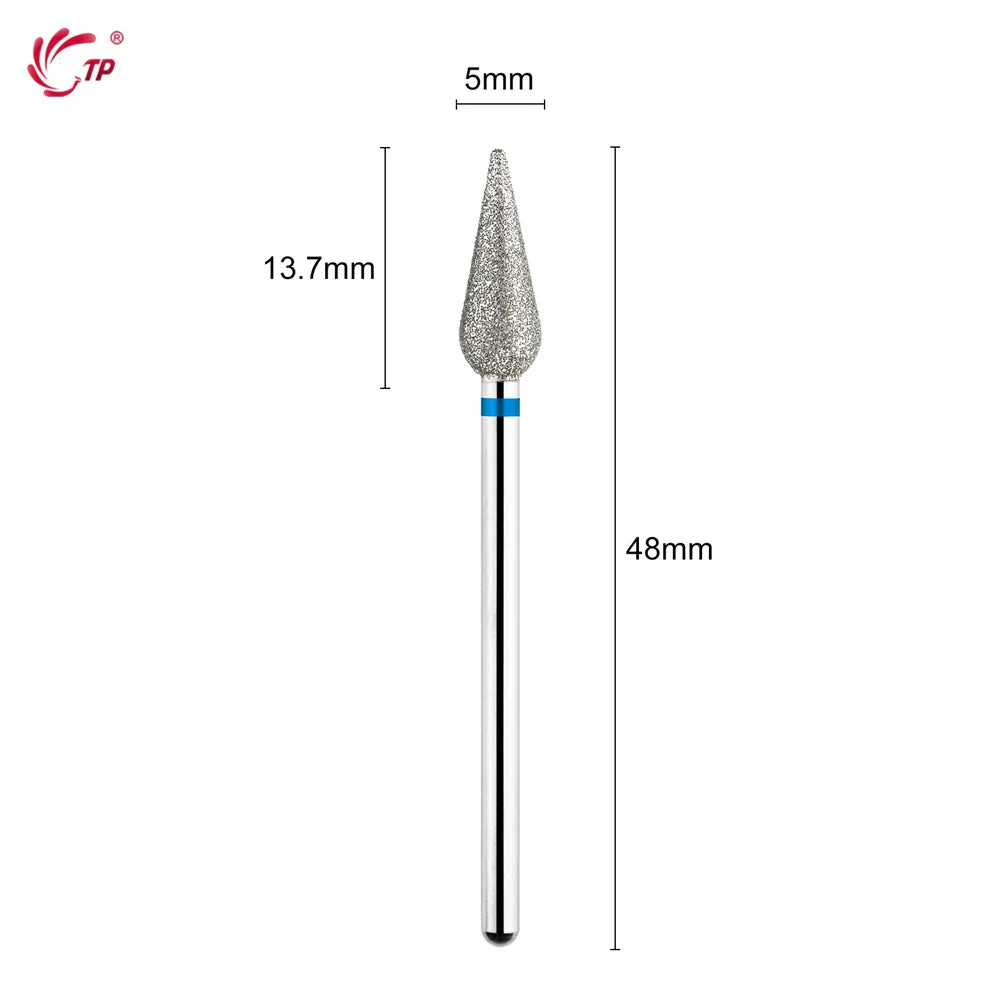 TP 3pcs/set Flame Diamond Nail Drill Bits 3/32'' Russian Electric File Bits Milling Cutter for Manicure Cuticle Remove Nail Tool