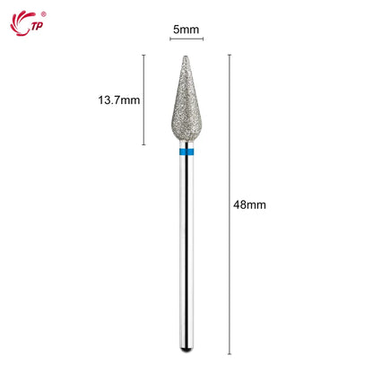 TP 3pcs/set Flame Diamond Nail Drill Bits 3/32'' Russian Electric File Bits Milling Cutter for Manicure Cuticle Remove Nail Tool