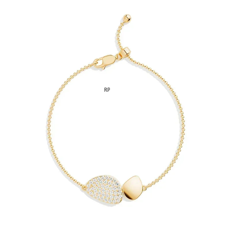 R&P  Silver Irregular Elliptical Geometry Ring Earrings Bracelet Necklace Women Classic Luxury Fashion Party Feast Jewelry