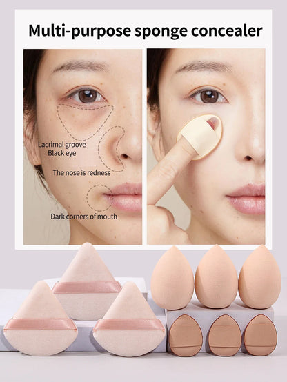 13/4pcs Facial Care Set, Makeup Sponges,  Silicone Exfoliating Brushes, with Hair Ties, for Deep Cleansing Skincare Kit