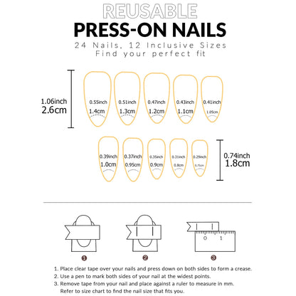 24PCS White French Pointed Nail With Short Almond Shaped Fake Nails, Bare Colored Nails, Glossy Daily Wear, Simple Fake Nails