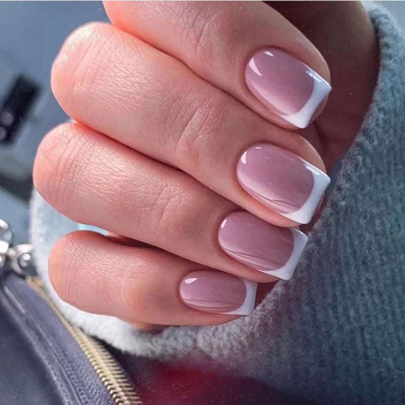 Yellow French Fashion Wearable Nail Art Summer Simple Short Almond Fake Nails Detachable Finished False Nails Press on Nails