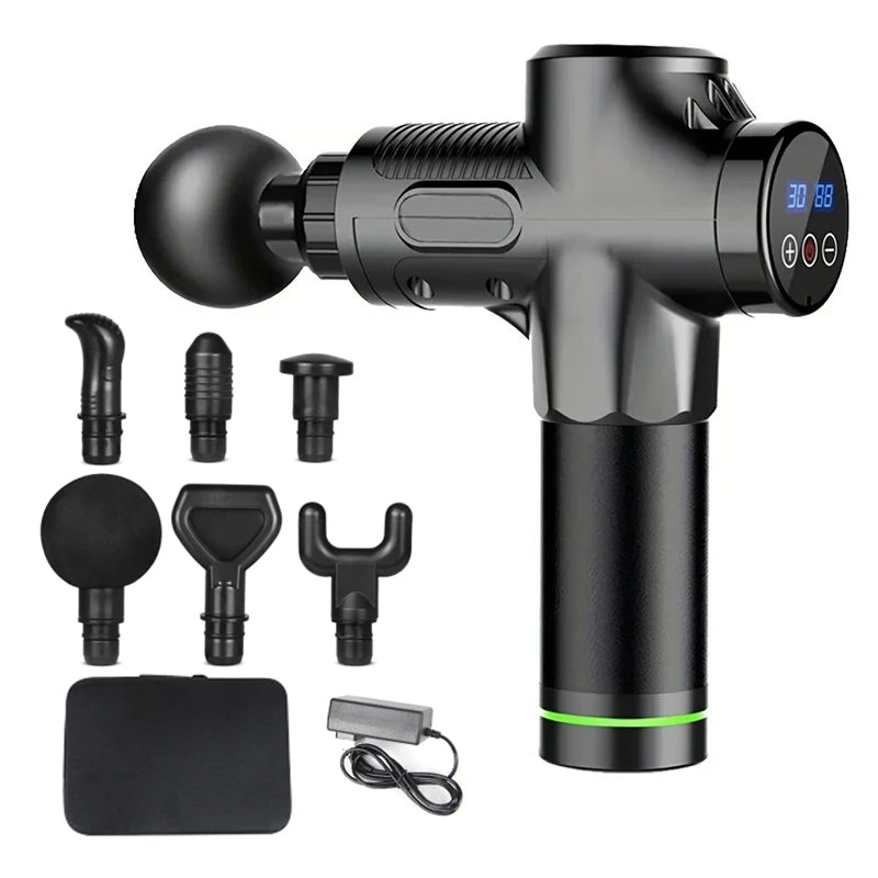 Deep Muscle Massage Gun Fascia Gun Relaxor Electric Mute Massager for Body Neck Back Legs Fitness Massage Multi Gear Adjustable