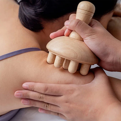 Wooden Mushroom Shape Massage,Manual Wood Therapy Massage Tool,Anti Cellulite,Maderoterapia,Lymphatic Drainage,for Full Body Use