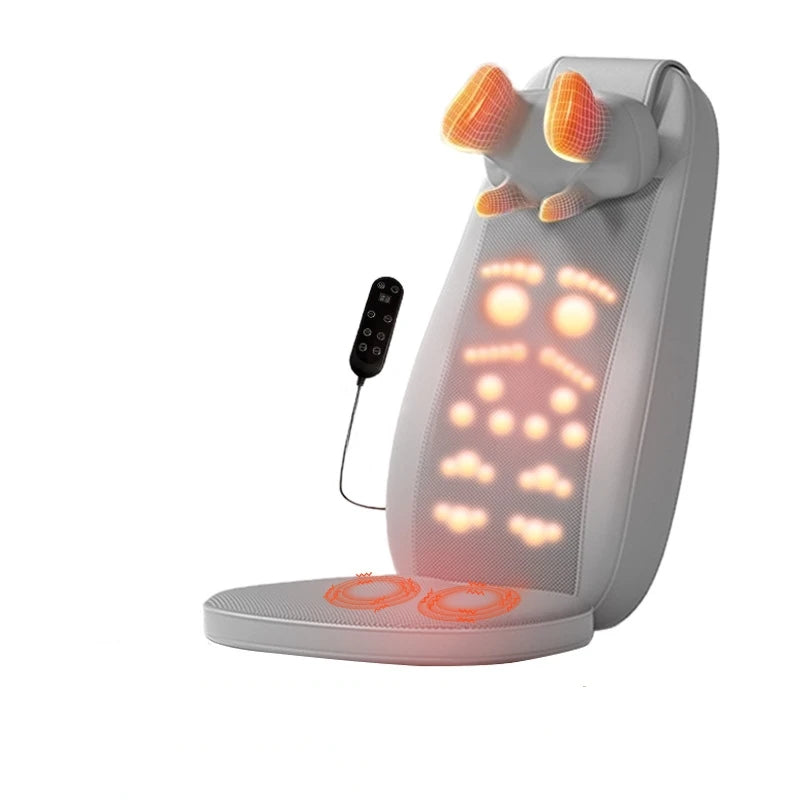 Shiatsu Full Body Massager with Heat Massage Chair Pad Kneading for Neck Back Shoulder Massage Cushion Seat Home Office Use Gift