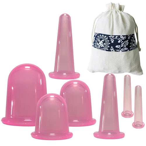 2/4/7Pcs Set Silicone Anti Cellulite Cup Vacuum Massage suction Cups Body Pain Relief Roller Manual Suction Cups Cupping Therapy