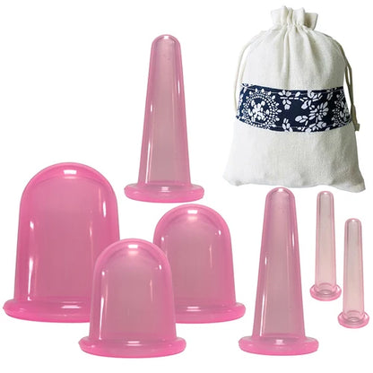 2/4/7Pcs Set Silicone Anti Cellulite Cup Vacuum Massage suction Cups Body Pain Relief Roller Manual Suction Cups Cupping Therapy
