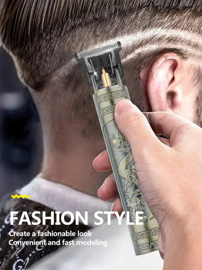 2025 T9 HairClipper Beard Shaving Body Hair Trimmer Clippers Electric Machine Men Haircut Machine 0mm Barber ShaverDragon Carved