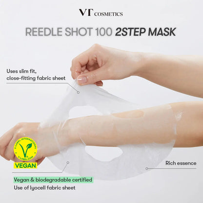 VT Reedle Shot 100 2-Step Mask*5pieces,Intensive Repair Mask,Hydrating Brightening Mask,Keratin Care Mask,K-Beauty,Korean Makeup