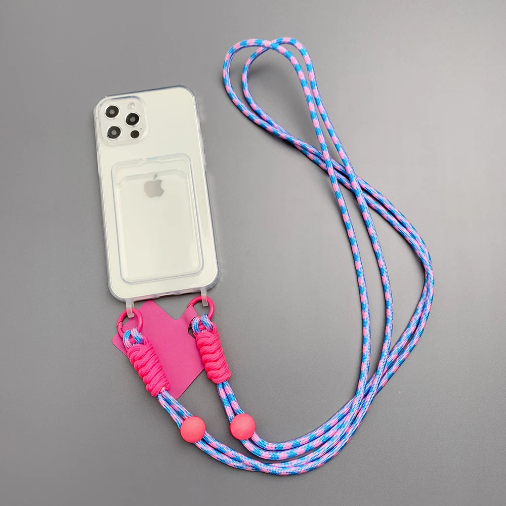 Crossbody Necklace Cord Lanyard Transparent Case For iPhone 11 12 13 14 15 Pro Max 6 7 8 Plus X XR XS Max Strap Hang Rope Cover