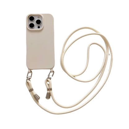 Lanyard with Adjustable Cord Rope Strap Case For iPhone 15 16 Pro Max 14 13 12 11 7 8 Plus X XS XR Soft Silicone Phone Cover