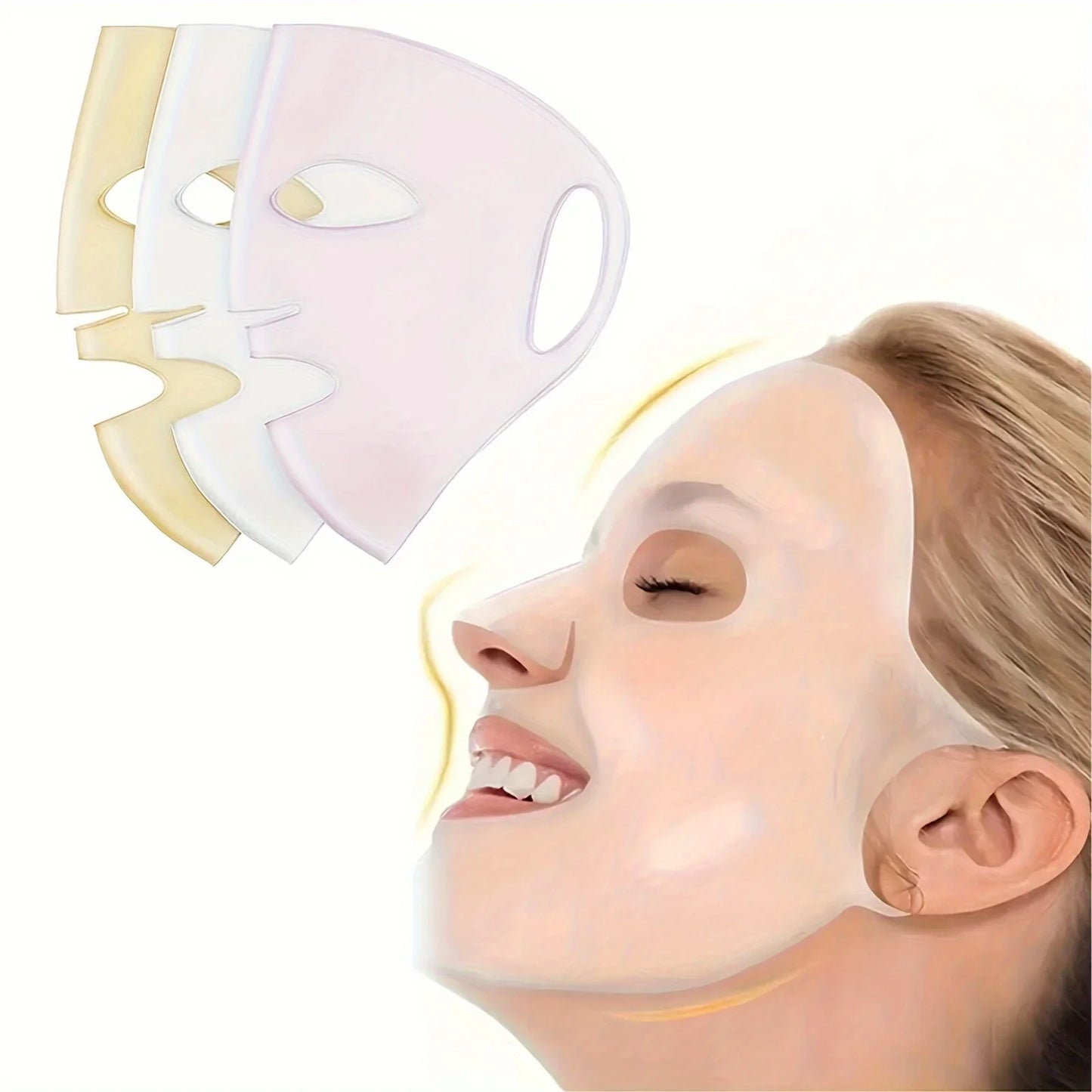 1PC 3D Silicone Facial Mask for Moisturizing-Reusable, Anti-Water Evaporation,Skin Care Tools for Women