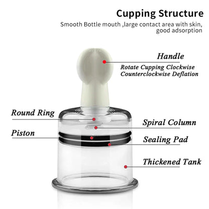 Manual Rotating Cupping Vacuum Cupping Massage Device Suction Cup Anti Cellulite Massager Cupping Nipple Enhancer Cupping Tool