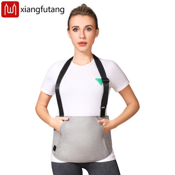 Red Light Heating Electric Waist Massager Belt Vibration Hot Compress Lumbar Back Support Brace for Women Uterus Relaxation