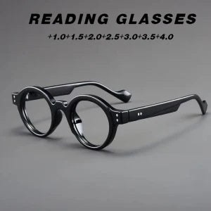 High-end new retro old-fashioned glasses round frame reading glasses anti-blue light Japanese smart zoom for both long and near