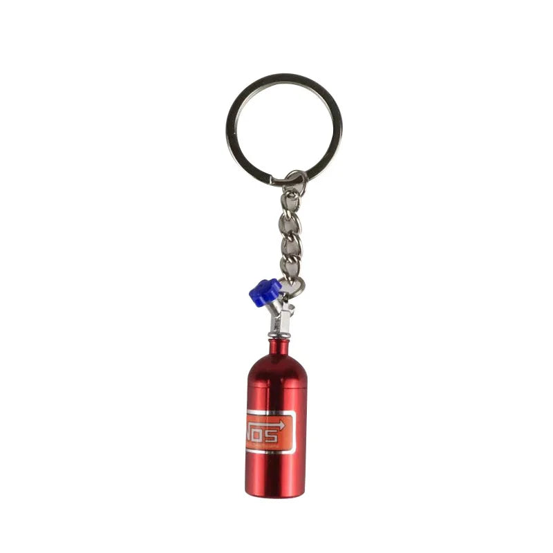 Creative Mini Nos Nitrogen Bottle Keychain 7Colors Pill Box Storage Key Ring for Women Men Car Handbag Phone Case Pendent Gifts