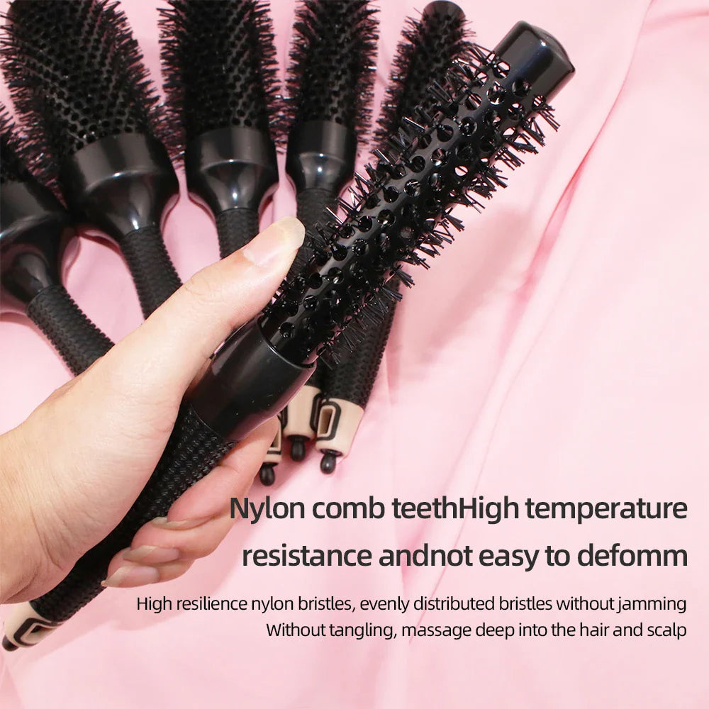 Wholesale High Quality Custom Logo Soft nylon Brush for Salon and home Roll Round Brush Set for Beauty Salon Blower