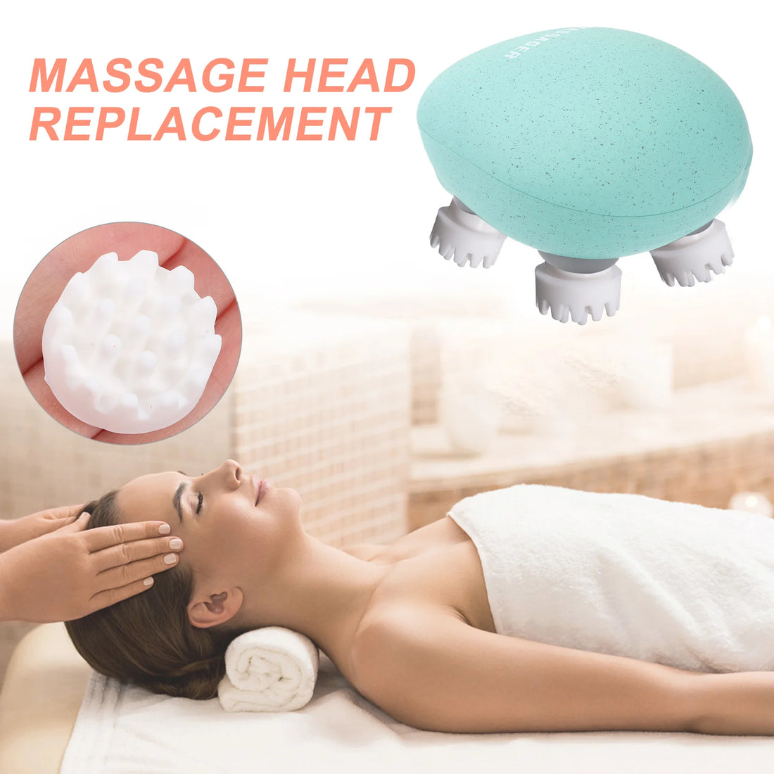 8 Pcs Massage Head Replacement Massager Accessories Scalp Hair Electric Massagers