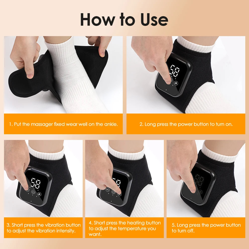 Foot Heat Massager Hot Compresses Vibration Massager Breathable Material USB Foot and Ankle Joint Hot Compress Protection ﻿