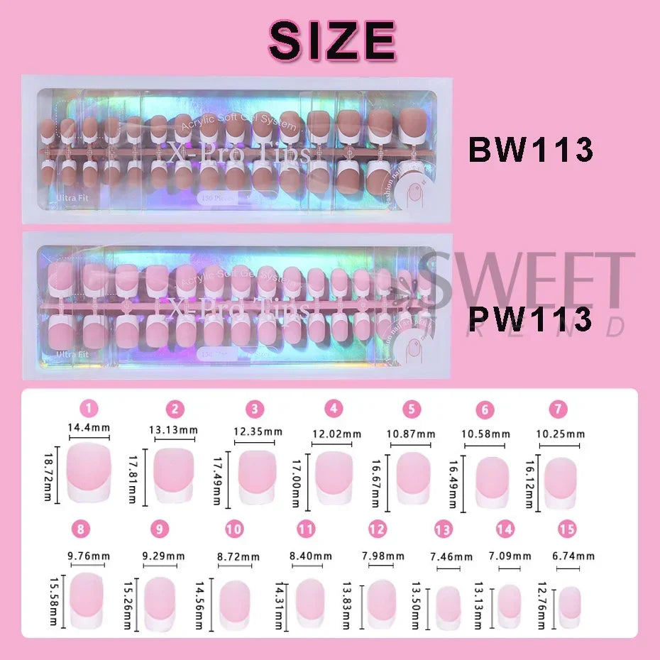150/160pcs Short Square Fake False Nails Tips Soft Gel Press On Nail Artificial French y2k Nail Supplies for Women Manicure Tool