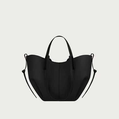 Y2K - French Luxury Large Capacity Women's Handbag, Leather Pleated Wing Bag, One Shoulder Underarm Handbag