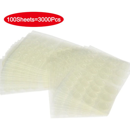6000Pcs Double-Sided Nail Adhesive Stickers Waterproof Breathable Transparent False Nail Glue Sticker Jelly Nail Tips DIY Tools