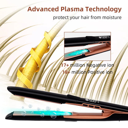 Electric Clamp Billion Level Negative Ion High Temperature Straightener with Vibration for Hair Styling Straighten Curling Iron
