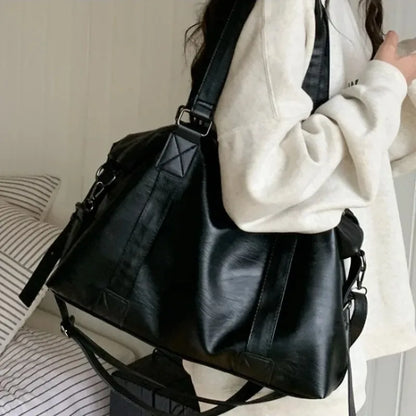 Fashion Tote Bag Leather Women Bag Simplicity Handbag Solid Vintage Shoulder Messenger Bag for Ladies