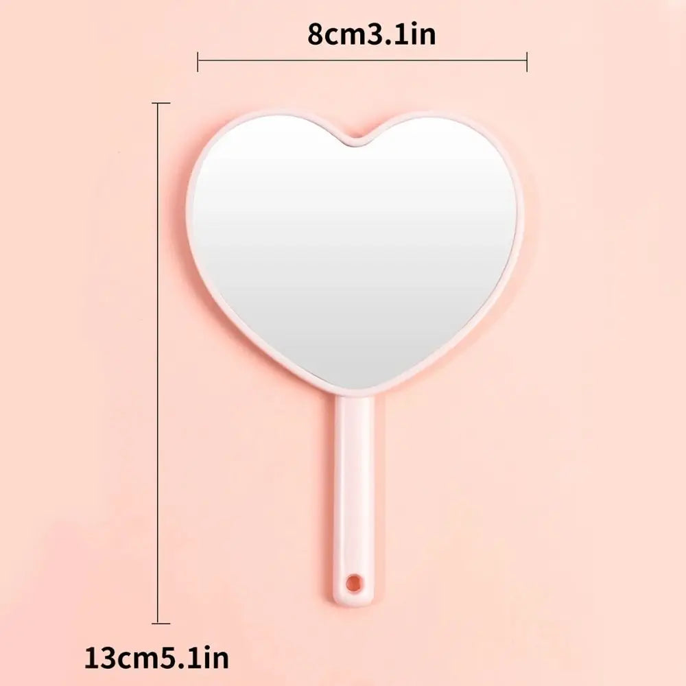Fashion Love Makeup Mirror Sweet Girl Style Makeup Mirrors Handheld Makeup Mirror Suitable for Carrying Around Cute