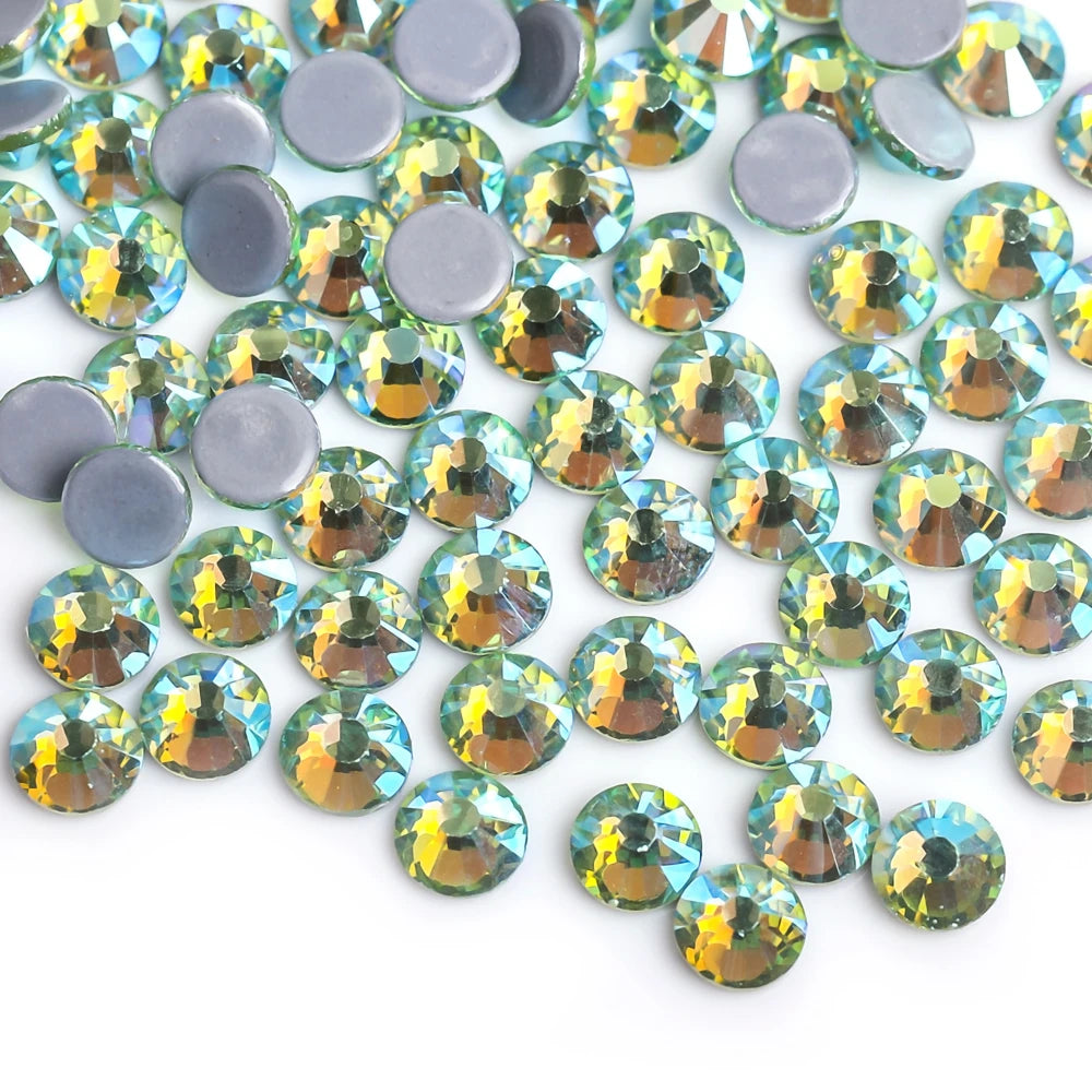 SS16 SS20 Glitter стразы Crystal Hotfix Rhinestones 1440pcs/pack Crystal AB Hot Fix Rhinestone for Apparel Wedding Dress E7021